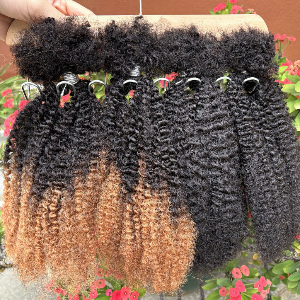 4C Afro Kinky Curly Human Hair Bulk Extensions – No Weft | Micro Locs, Braids & Twists
