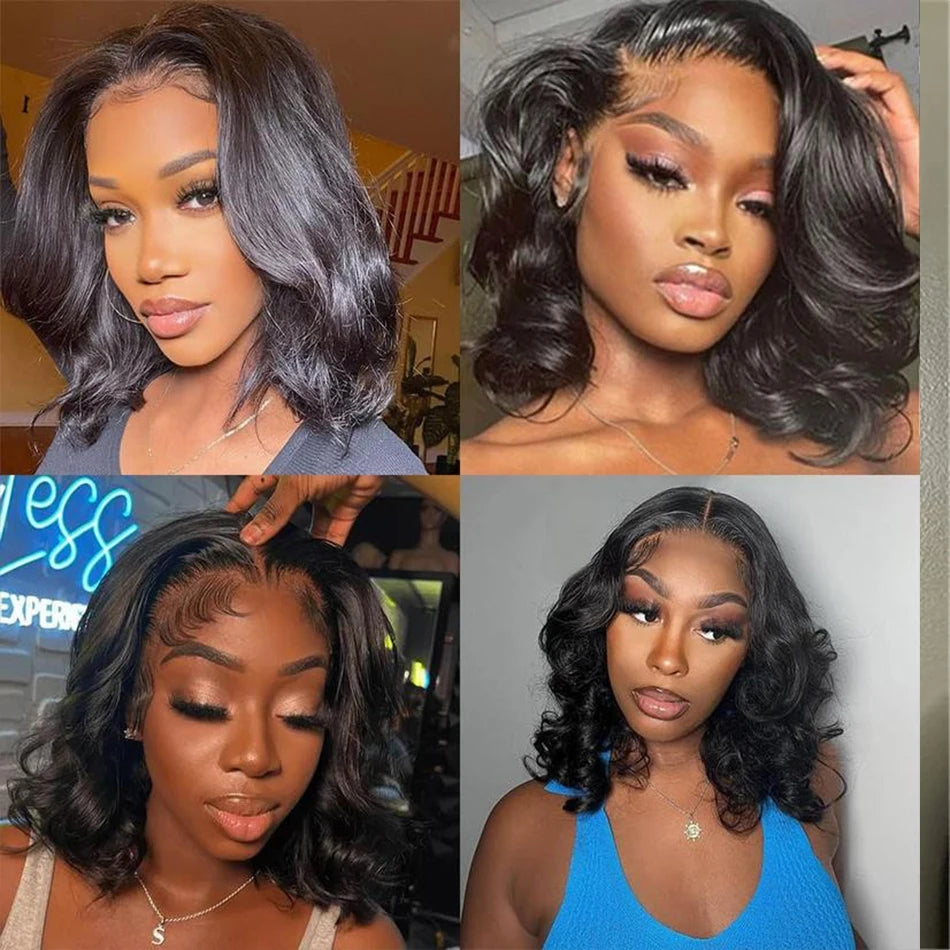 Short Bob Body Wave HD Lace Wig – Raw Vietnamese Virgin Hair | Double Drawn | Pre-Cut | 8–14 Inches | 13x4, 4x4 & 4x1