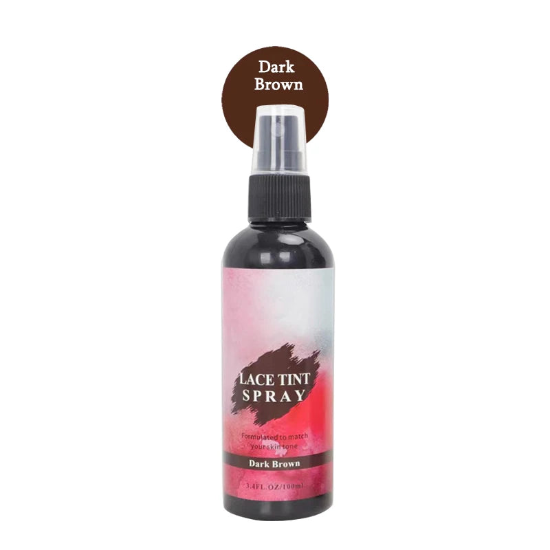 Flechazo Lace Tint Spray For Wigs Dark Brown Middle Brown Light Brown Lace Tinted Spray Lace Tinting Mousse For Lace Melt 100ML