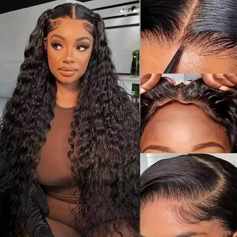 Deep Wave 13x6 HD Glueless Wear And Go Wigs 100% Human Hair For Women 250% Water Wave Curly Lace Front human hair Wig On Sale