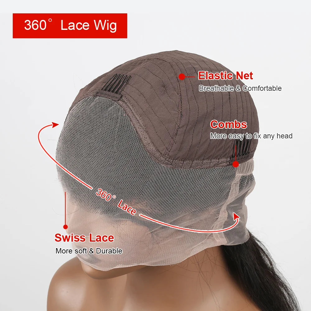 Upgrade 5x5 Water Wave Glueless Wig Invisible Strap 360 HD Full Lace Wigs Human Hair With Drawstrig Deep Curly 13x4 Lace Wigs