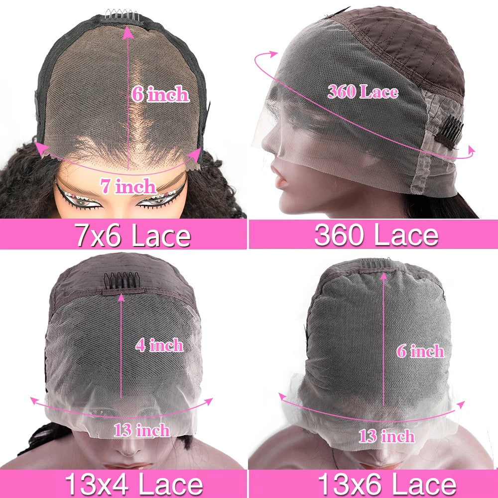 40 46 Inch 220 Density 13x4 13x6 Full Frontal 360 HD Transparent Lace Long Straight 7x6 Closure Human Hair Pre plucked Wigs