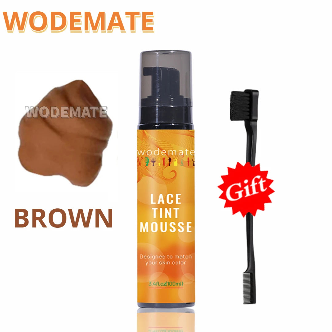 Lace Tint Mousse Waterproof Lace Tint Spray For Lace Wig Light Brown Hair Dye Quick Dry  Wig Grids Concealer No Residue
