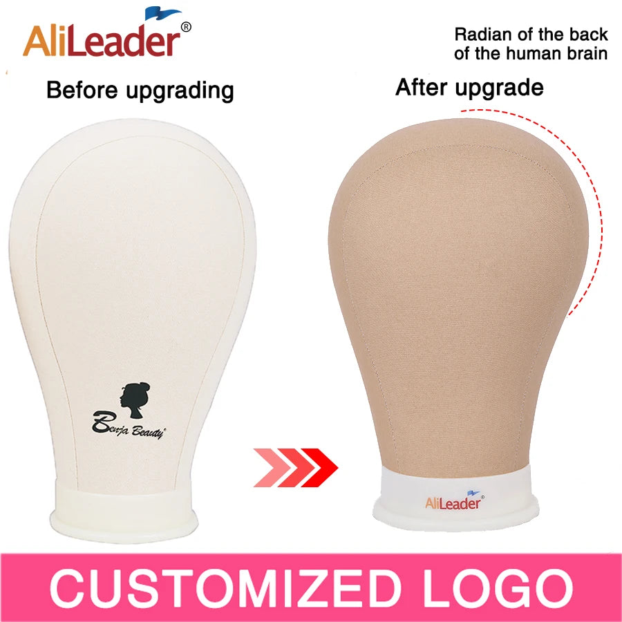 21-24inch Canvas Block Poly Head Wig Making Head Weft/Wig Display Styling Mannequin Head Manikin Head Dryer