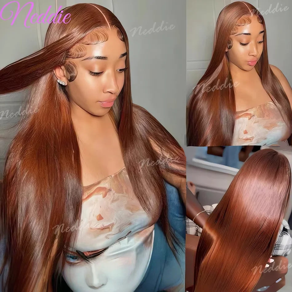 Chocolate Brown Lace Front Wig – 13x6 & 13x4 Straight Human Hair | 180% & 200% Density | 18"–34"