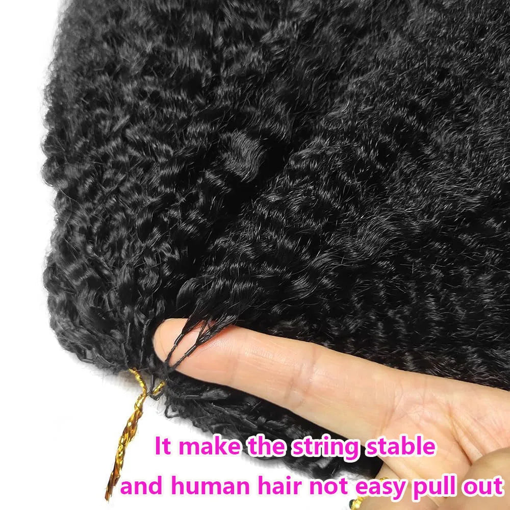 Kinky Straight Crochet Hair Extensions | Knotless Pre-Separated | 100% Brazilian Human Hair | 1 to 5 Packs | 14"-24" | VS HAIR