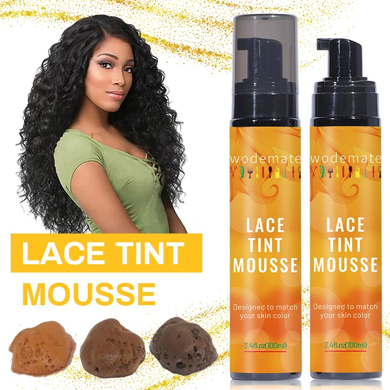 Lace Tint Mousse & Spray for Wigs – Waterproof | Light Brown, Brown, Dark Brown | Quick Dry | No Residue | 1, 3 & 5 Pack