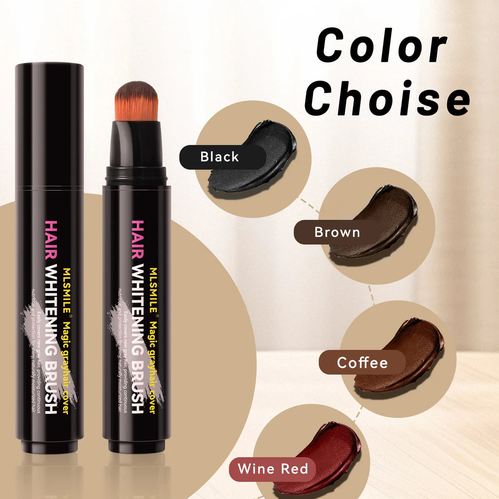 Hair Root Touch-Up Pen – Instant Color Stick for Black & Brown Hair | Disposable Dye Brush | MLSMILE