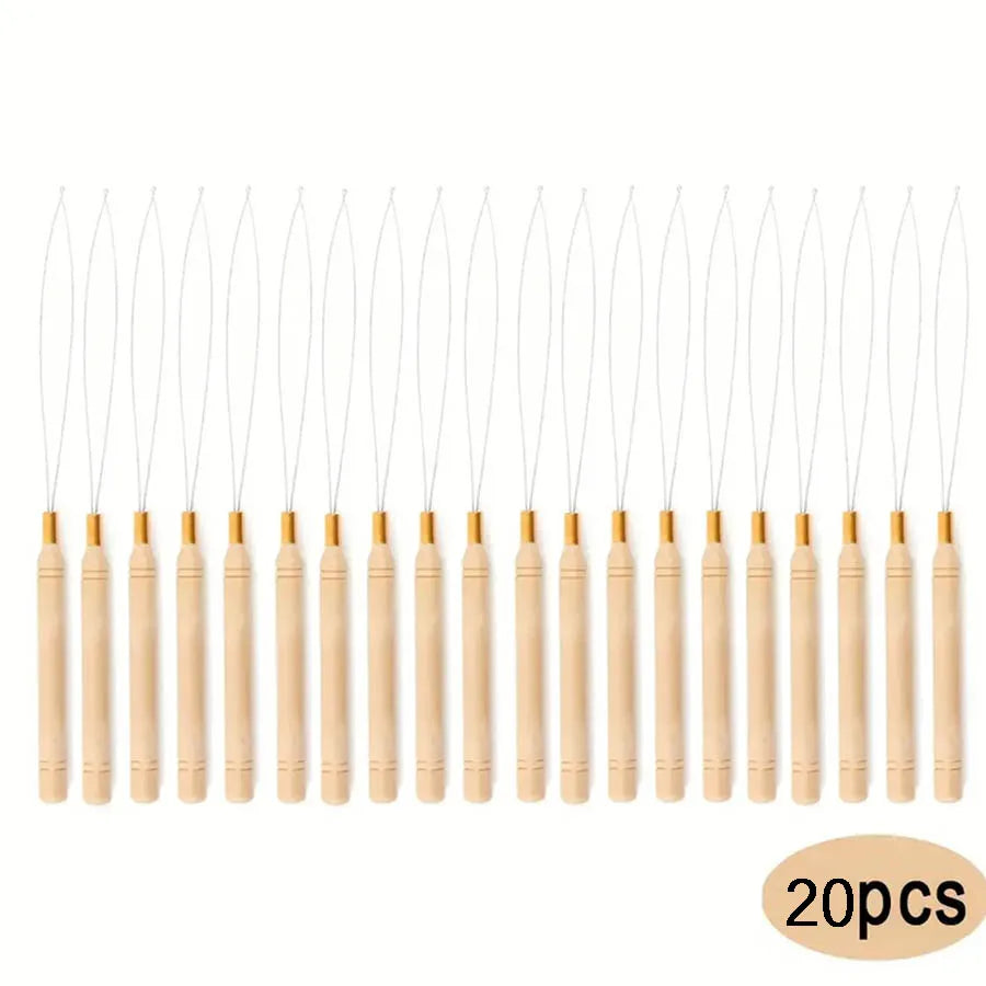Micro Ring Loop Tool Set – Loop Threader & Pulling Needle for Hair Extensions | 2, 5, 6, 10, 12, 15 & 20 Pcs