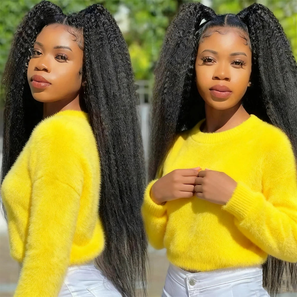 Kinky Straight Hair Bundles with HD Transparent Lace Closure or Frontal – Peruvian Virgin Hair | 8–30 Inches