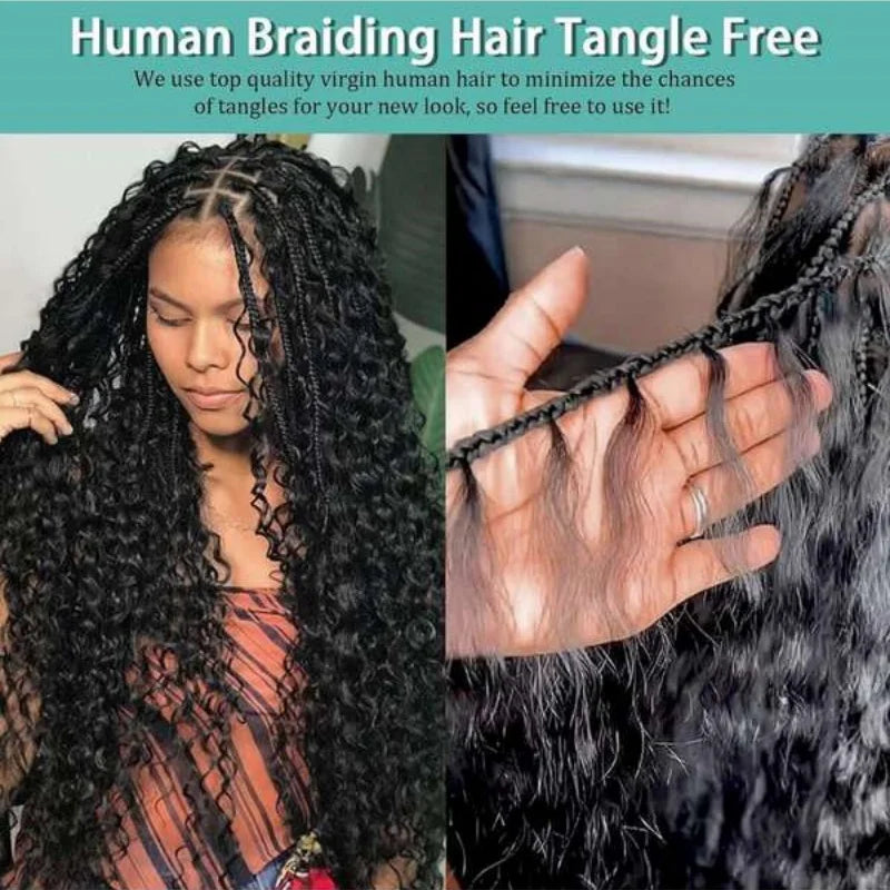 Human Braiding Hair Deep Water Wave Bulk 110g 2 Bundles Human Hair Bulk For Braiding Full And Thick No Weft Human Hair Extension