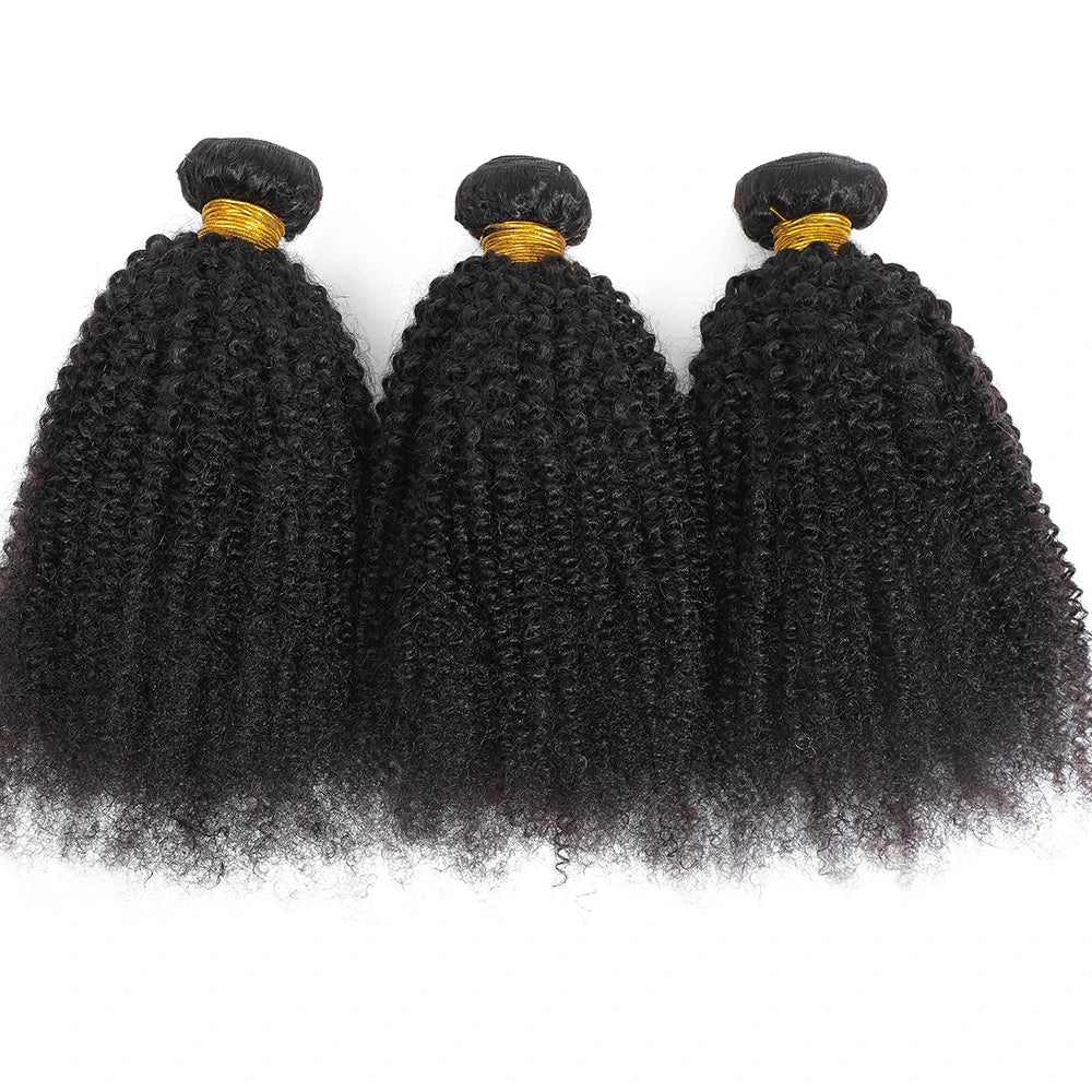 Afro Kinky Curly Hair Bundles 4B 4C – Mongolian Remy Human Hair | Natural Black | 8–24 Inches