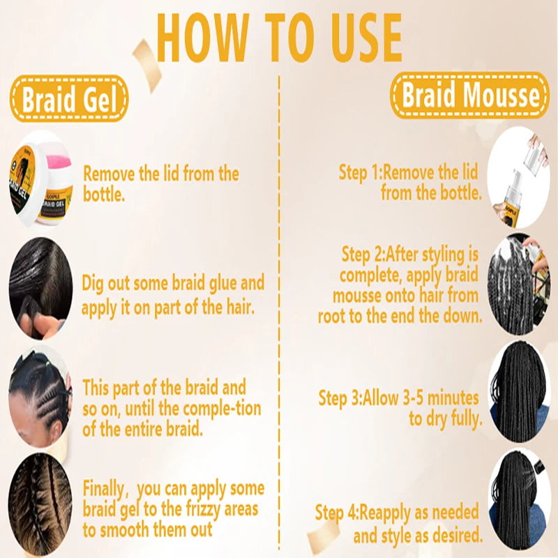 Goiple 24 Hours Extra Hold Locks and Twist Mousse Dreadlock Loc Hair Retwist Wax Conditioning Shining Foam Pure Neat Braid Gel