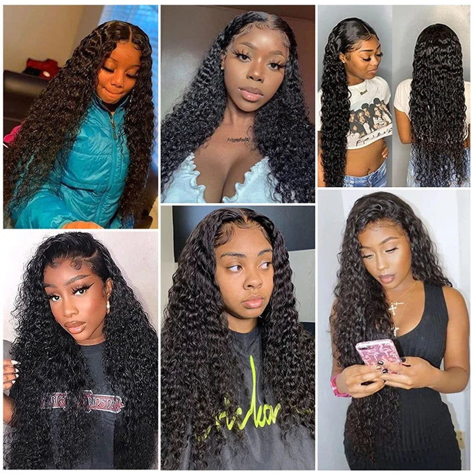 Deep Wave Human Hair Bundles Curly Hair Brazilian Weaving 28 30 Inch Natural Human Hair Remy Loose Deep Wave Hair Bundles