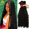 Ginger Orange & Deep Wave Bulk Human Hair for Boho Braids – No Weft | Braiding Extensions
