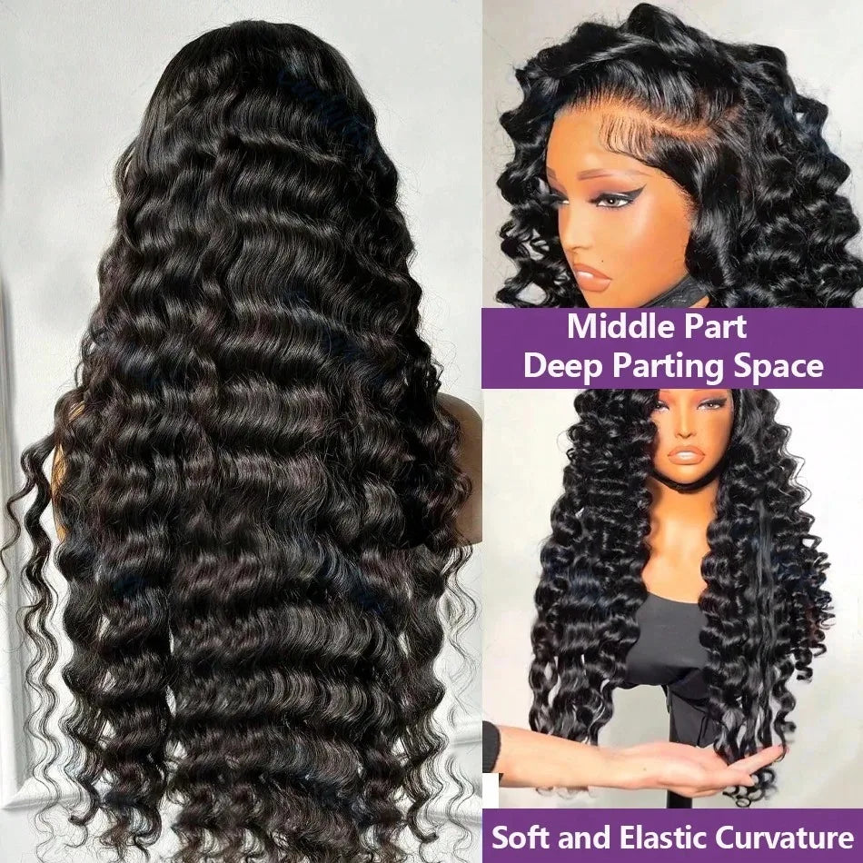 HD Lace Deep Wave Frontal Wig – 13x4, 13x6 & 5x5 Glueless | Pre-Plucked | 200% Density | 16–42 Inches