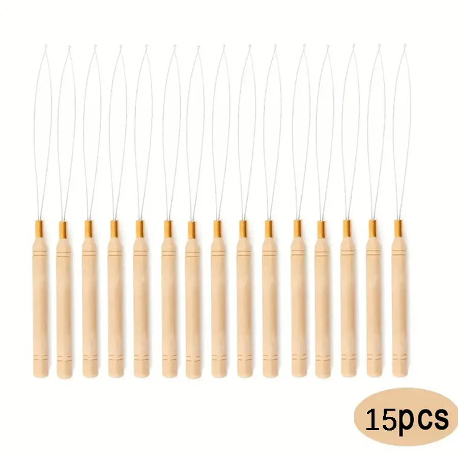 Micro Ring Loop Tool Set – Loop Threader & Pulling Needle for Hair Extensions | 2, 5, 6, 10, 12, 15 & 20 Pcs