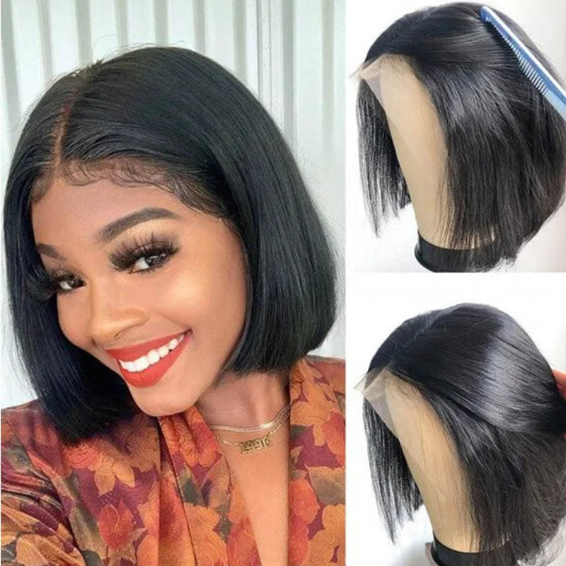 Short Bob Lace Wig | Straight Human Hair | 4x4 / 13x4 / 13x5x2 / Side Part | 180% Density | 8"-16" | VS HAIR