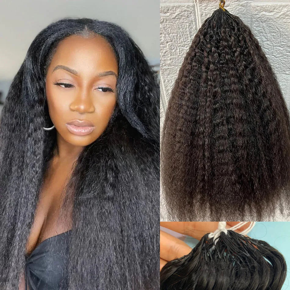 Kinky Straight Crochet Hair Extensions | Knotless Pre-Separated | 100% Brazilian Human Hair | 1 to 5 Packs | 14"-24" | VS HAIR
