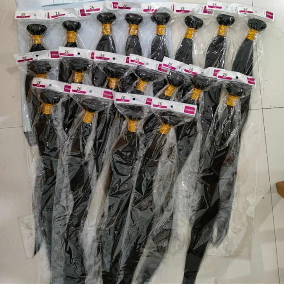 8-40 Inch Bone Straight Human Hair Weave Bundles Deal Raw Virgin Unprocessed Human Hair Extensions 1/3/4 Pcs Bundles Double Weft