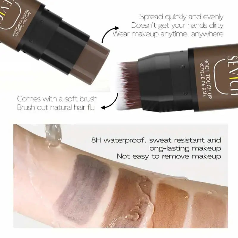 Hair Touch-Up Pen with Built-In Brush – Waterproof Root & Gray Coverage | Temporary Hair Color Stick | Black, Brown & Light Brown