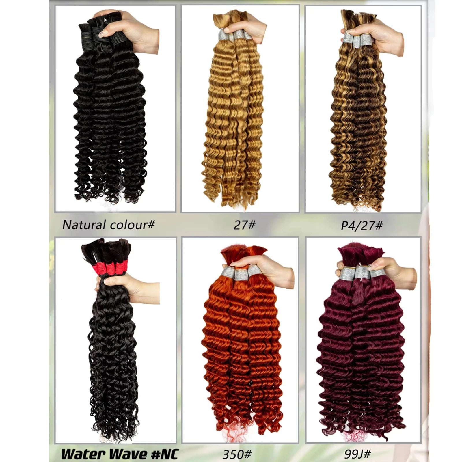 Ginger Orange & Deep Wave Bulk Human Hair for Boho Braids – No Weft | Braiding Extensions