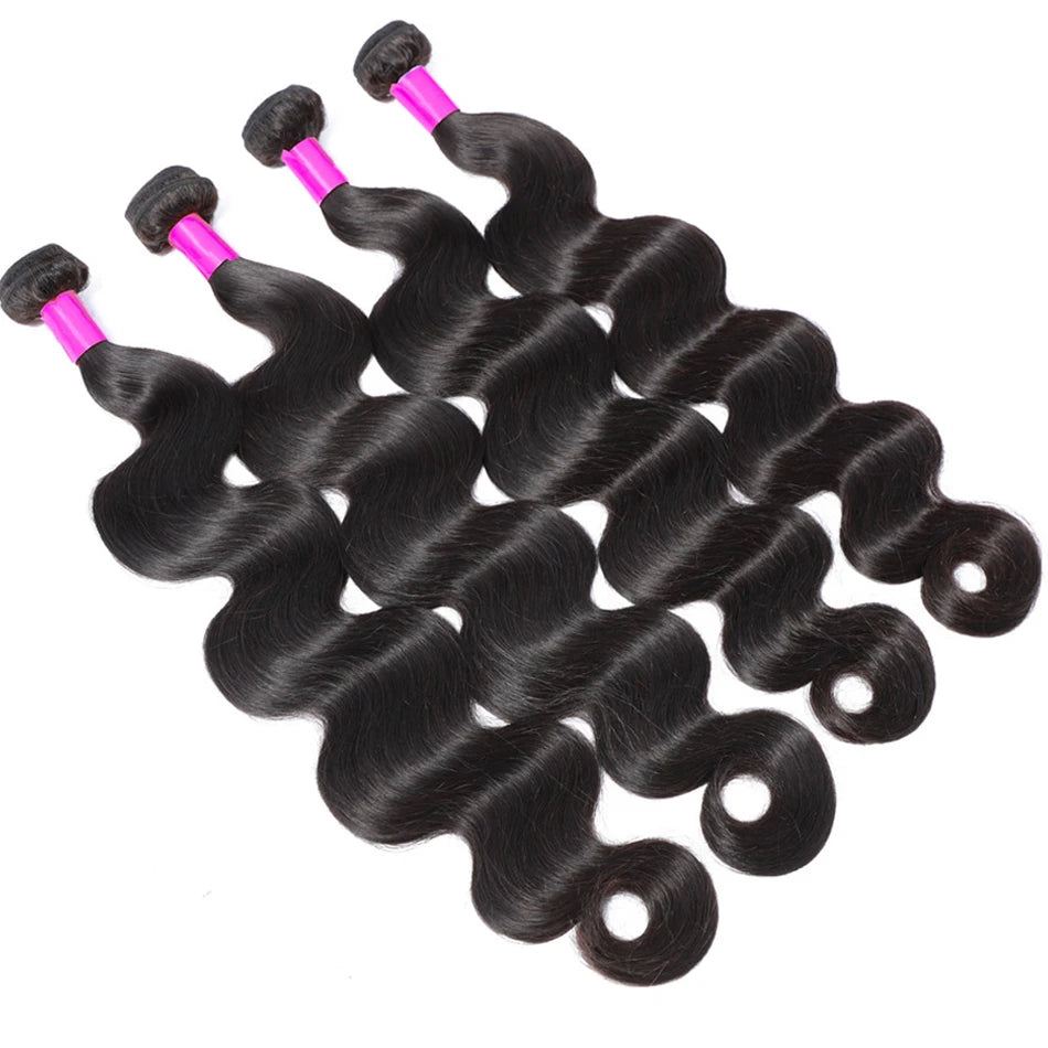 3 Bundles With Frontal 13x4 Brazilian Body Wave Virgin Hair Lace Closure with Bundles Raw Unprcessed Human Hair Extensions