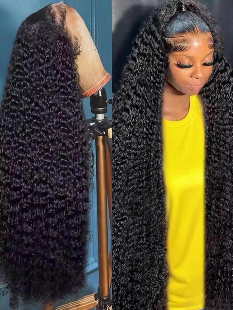 300% Density 40 46 Inch 13x6 HD Loose Deep Wave Lace Frontal Wig Brazilian 13x4 Water Curly Human Hair Wigs For Women Preplucked