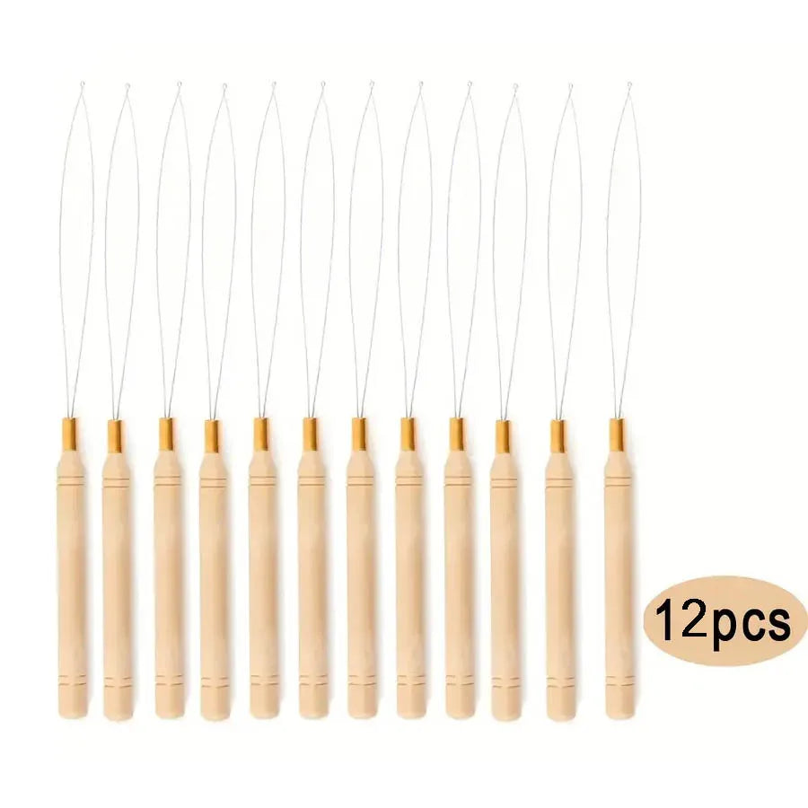 Micro Ring Loop Tool Set – Loop Threader & Pulling Needle for Hair Extensions | 2, 5, 6, 10, 12, 15 & 20 Pcs