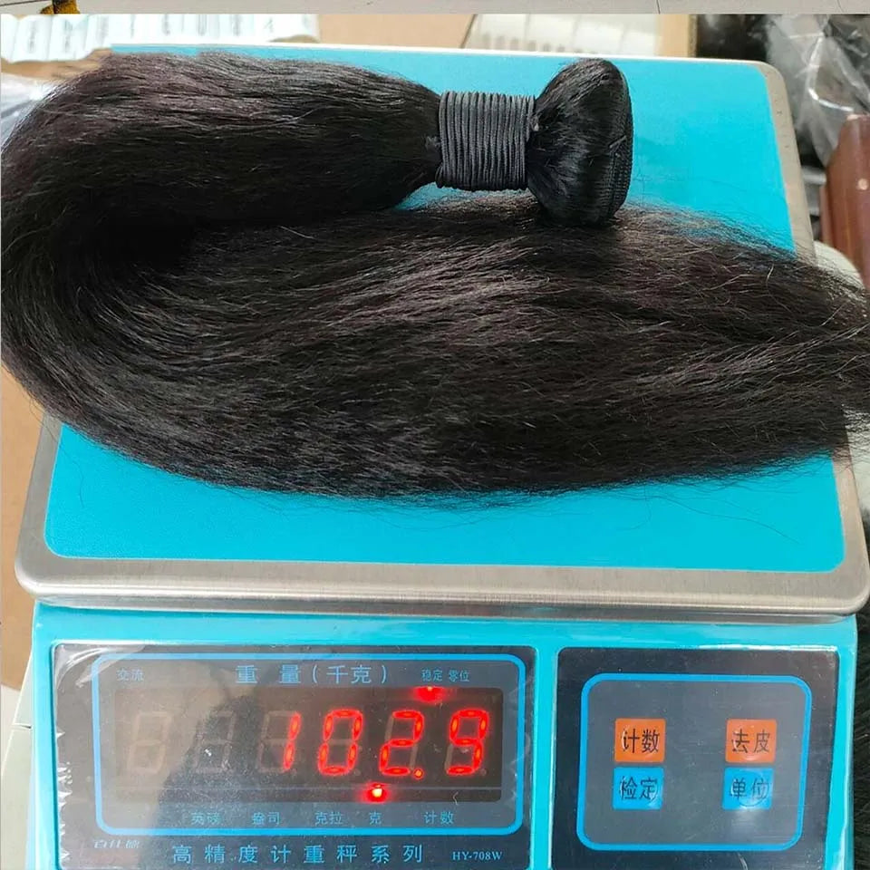 Brazilian Kinky Straight Hair Bundles – Yaki Texture Virgin Human Hair | 8–30 Inches | 3 & 4 Bundle Deals