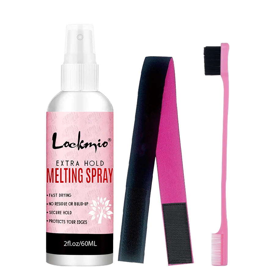 LOCKMIO Lace Wig Melting Spray Wigs Front Adhesive Invisible Fast Dry Toupee Grid Glue for Wigs Installation Styling Tools Kit