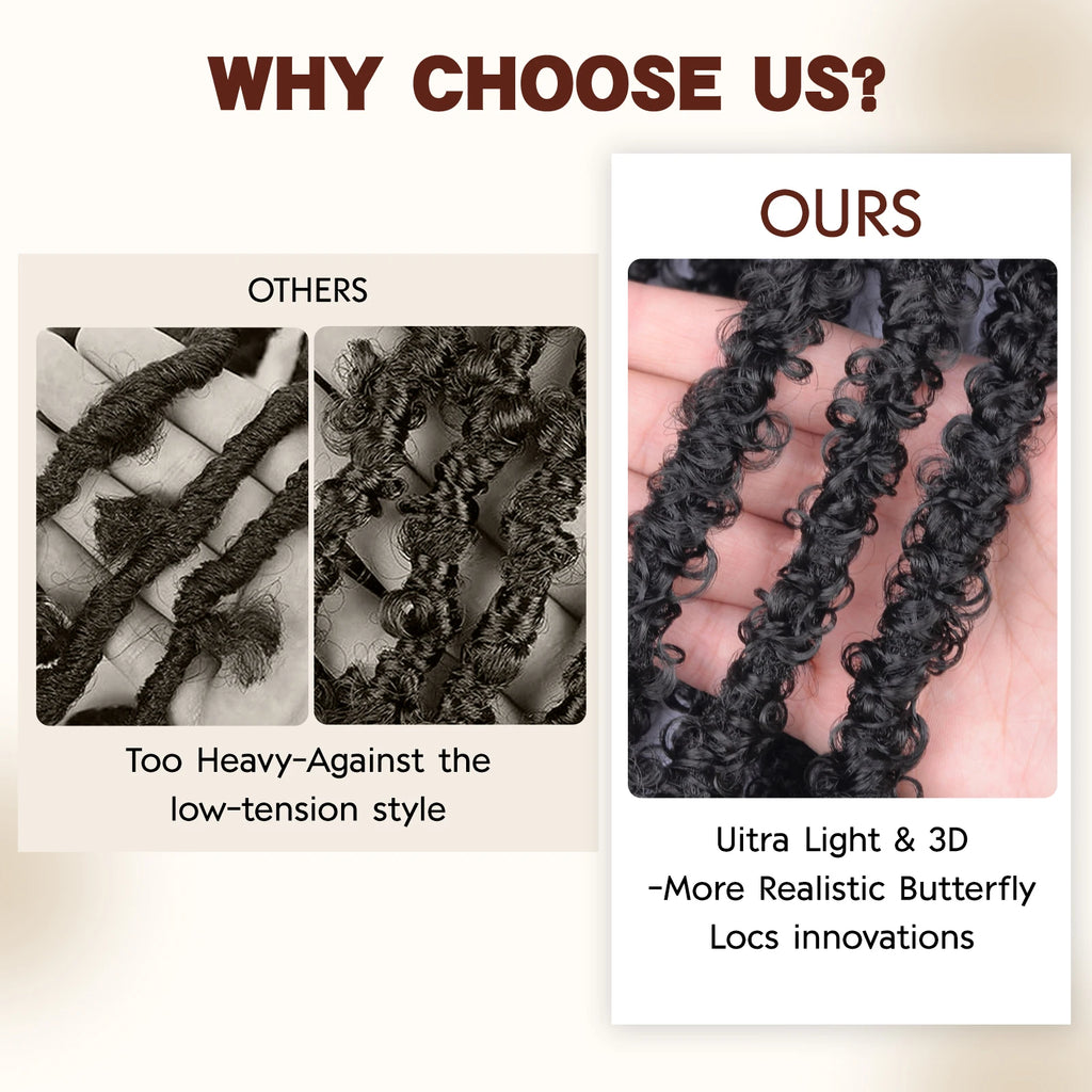 Butterfly Locs Crochet Hair Dreadlocks Meche Faux Locks Crochet Hair Braids Extensions Soft Locks Curly Braid Synthetic Hair