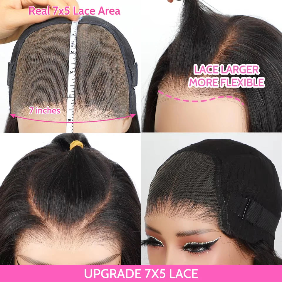 Kinky Straight Glueless Wig – 7x5 HD Lace | Pre-Plucked, Pre-Cut | Wear & Go | 18"-26"