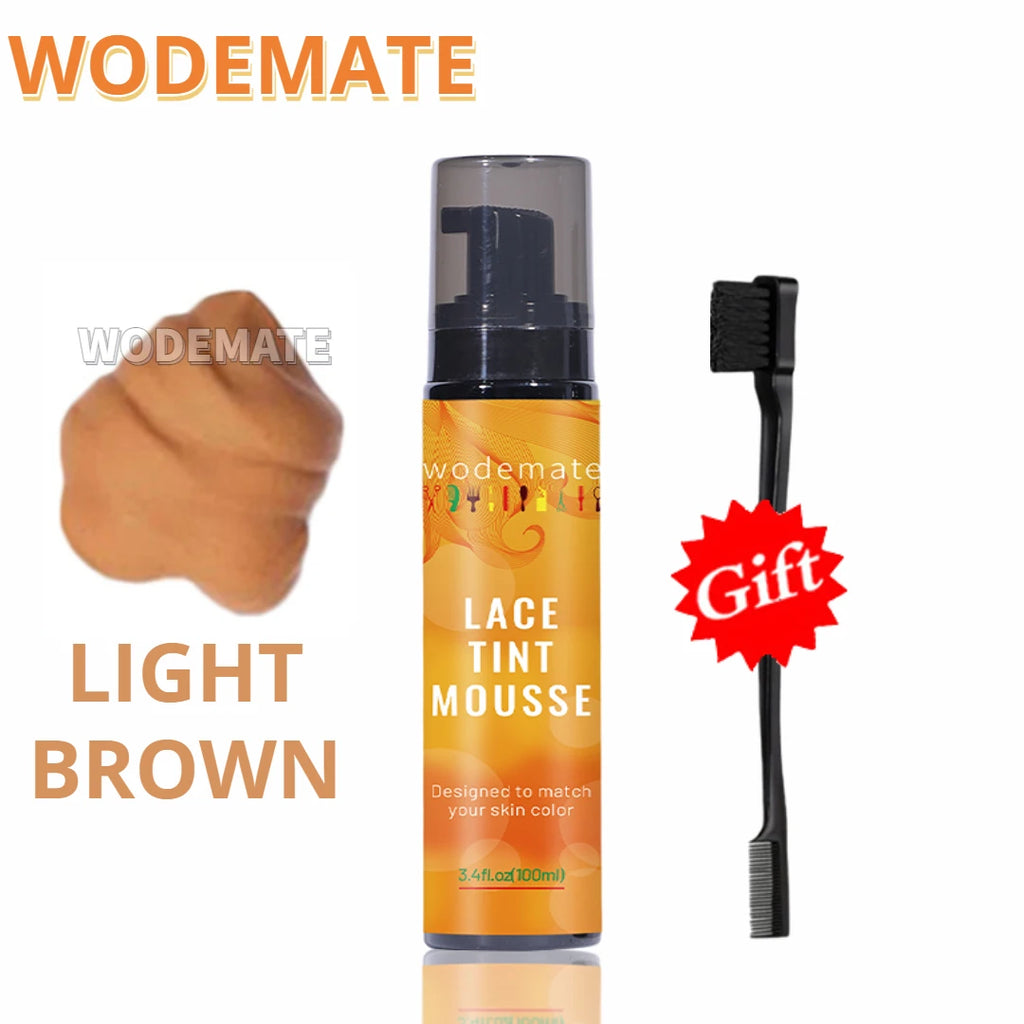 Lace Tint Mousse Waterproof Lace Tint Spray For Lace Wig Light Brown Hair Dye Quick Dry  Wig Grids Concealer No Residue