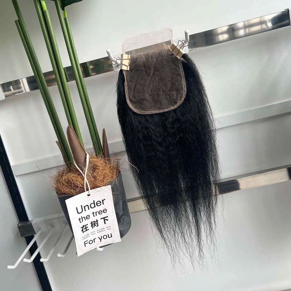 Kinky Straight Hair Bundles with HD Transparent Lace Closure or Frontal – Peruvian Virgin Hair | 8–30 Inches