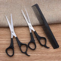 Professional Hair Scissors Set – 3 Pcs | Cutting Shears + Thinning Scissors + Comb | Stainless Steel | For Wigs & Natural Hair