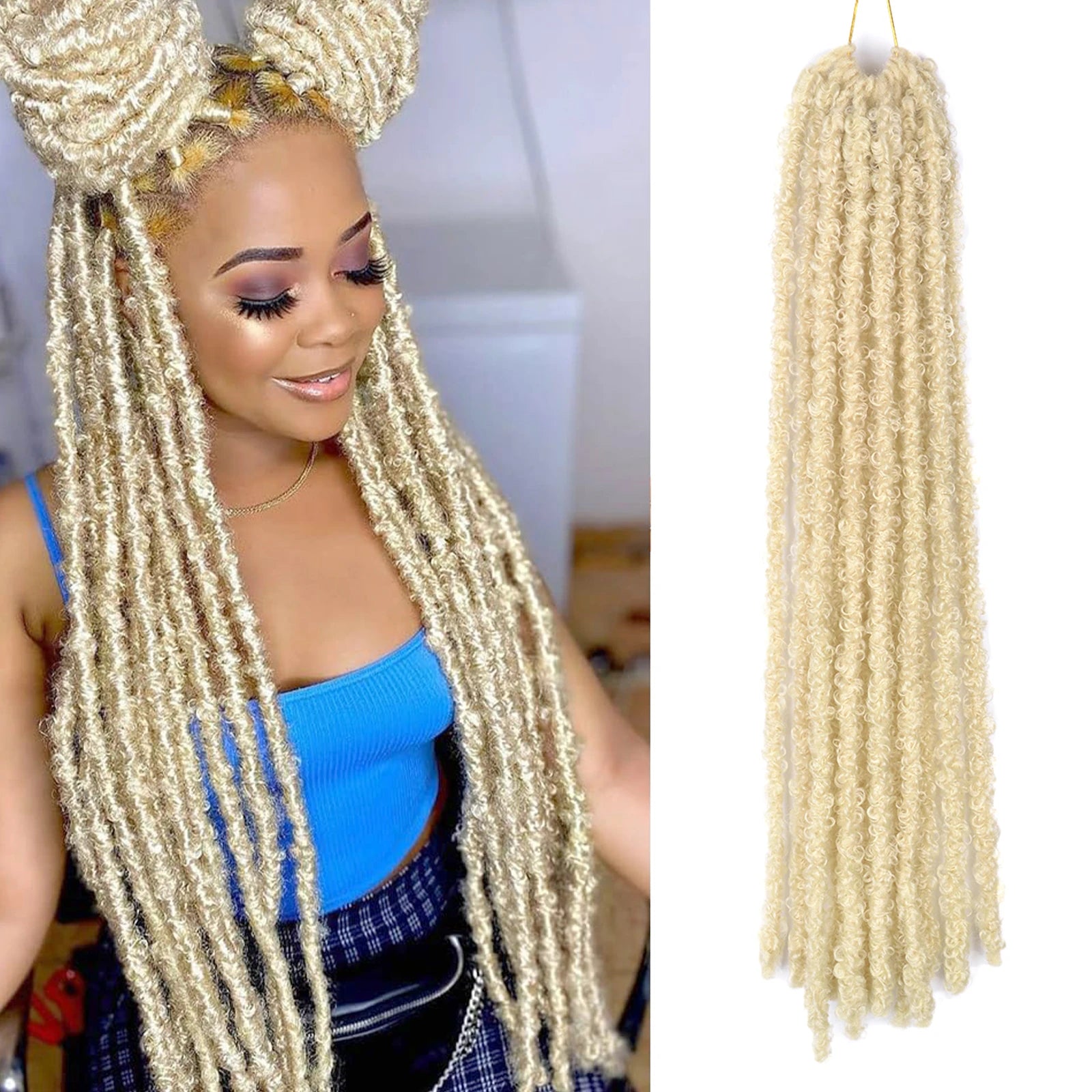 Butterfly Locs Crochet Hair Dreadlocks Meche Faux Locks Crochet Hair Braids Extensions Soft Locks Curly Braid Synthetic Hair