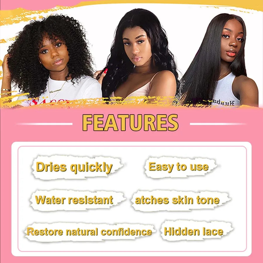 Lace Tint Spray & Foam Mousse – Invisible Lace Colorant for Wigs | Dark, Medium & Light Brown | 100ml