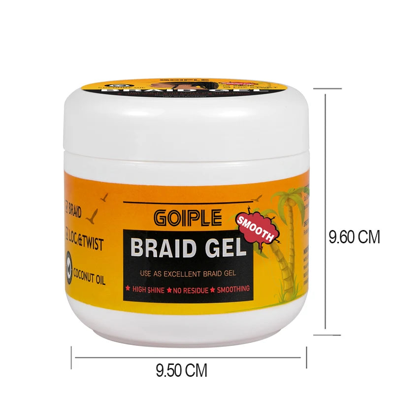 Goiple Braid Gel & Mousse – 24H Extra Hold | Braiding, Locs & Twists | High Shine, No Flakes | Pink Gel & Braid Foam