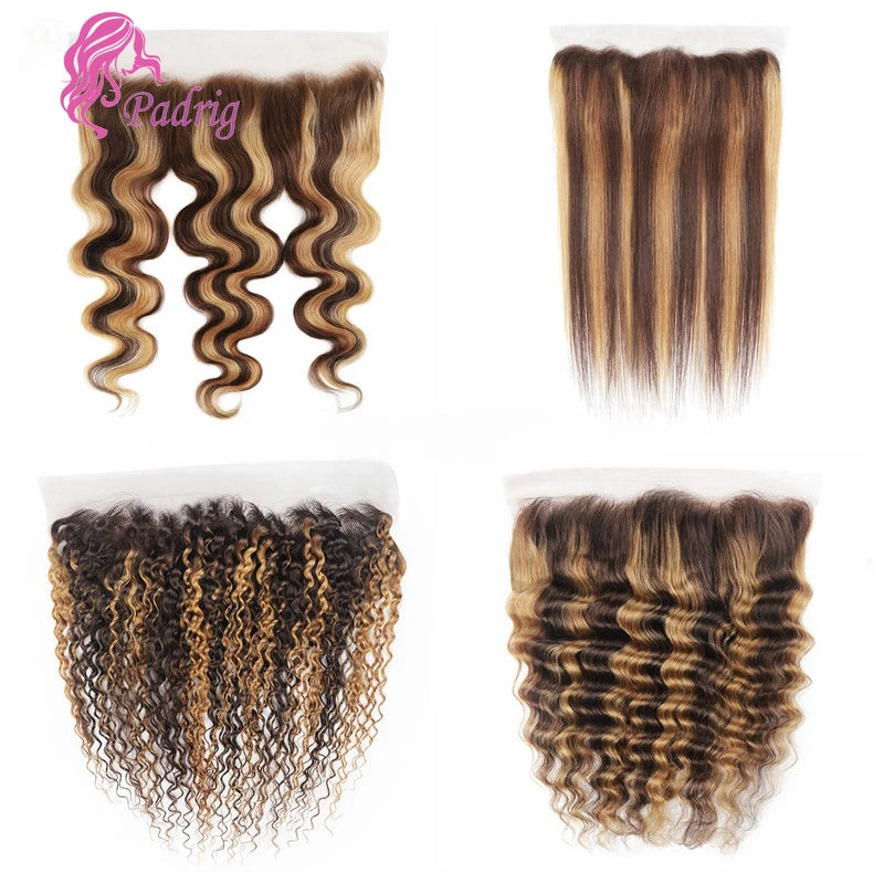 Highlight P427 Straight Body Wave Kinky Curly 13x4 Human Hair Lace Frontal Ear To Ear Swiss Lace Full End Brazilian Virgin Hair
