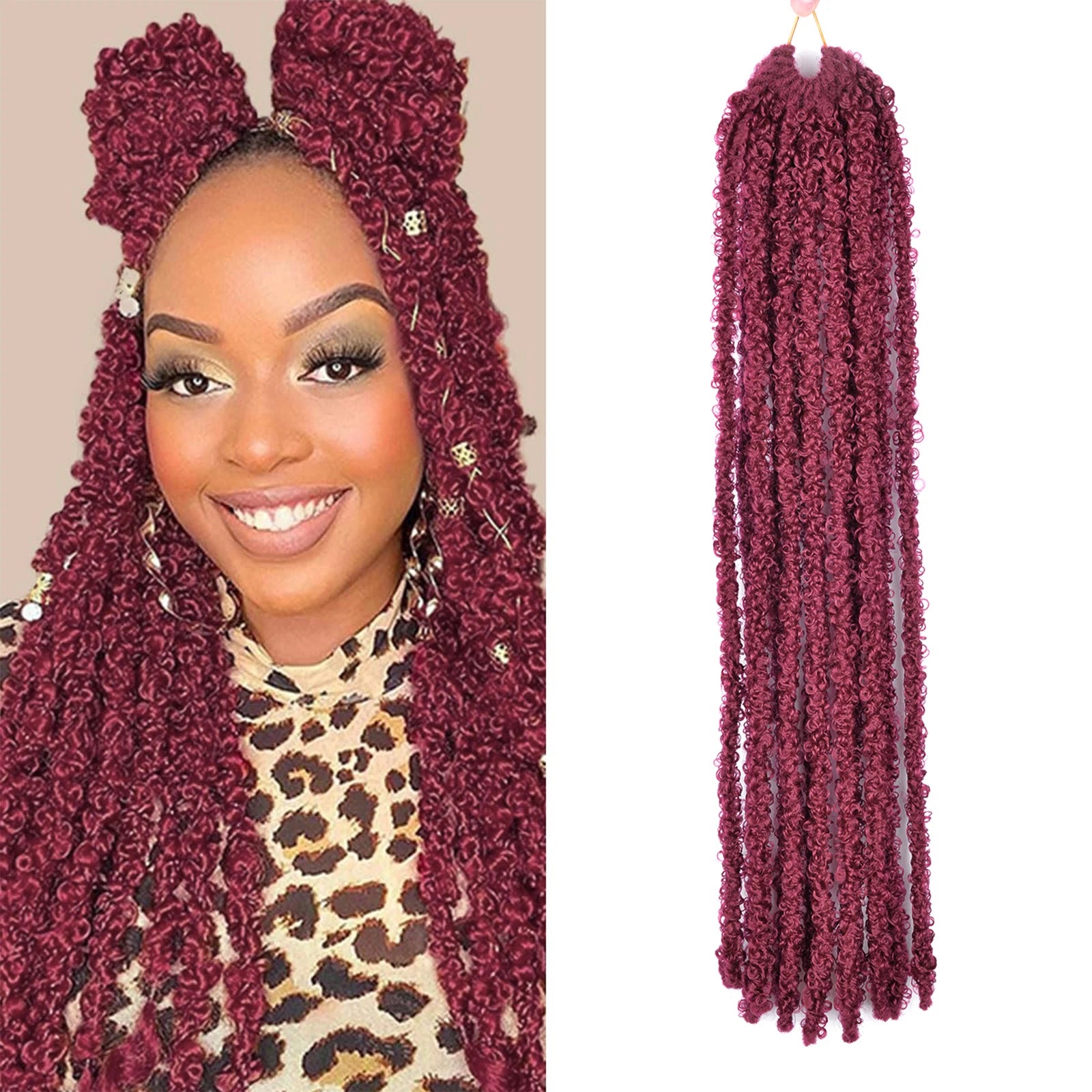 Butterfly Locs Crochet Hair Dreadlocks Meche Faux Locks Crochet Hair Braids Extensions Soft Locks Curly Braid Synthetic Hair
