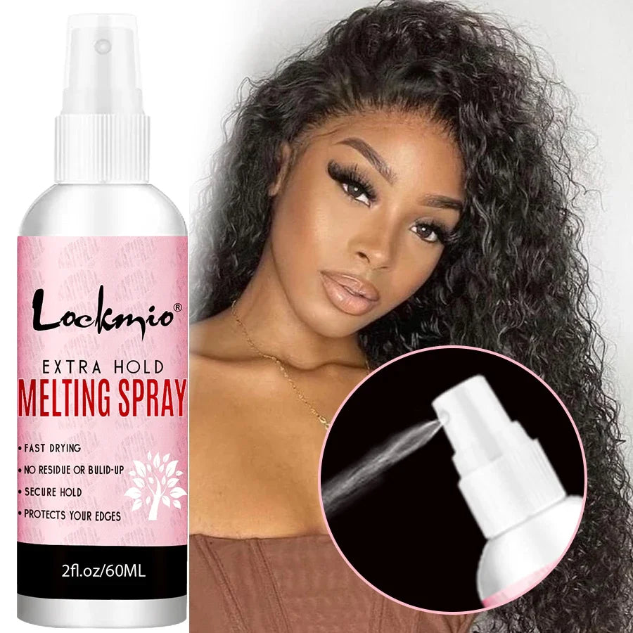LOCKMIO Lace Wig Melting Spray Wigs Front Adhesive Invisible Fast Dry Toupee Grid Glue for Wigs Installation Styling Tools Kit
