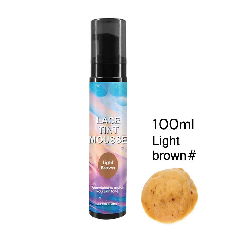 Flechazo Lace Tint Spray For Wigs Dark Brown Middle Brown Light Brown Lace Tinted Spray Lace Tinting Mousse For Lace Melt 100ML