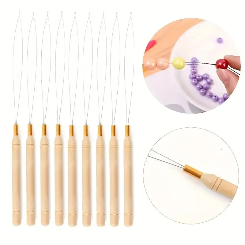 Micro Ring Loop Tool Set – Loop Threader & Pulling Needle for Hair Extensions | 2, 5, 6, 10, 12, 15 & 20 Pcs
