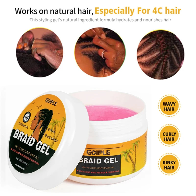 Goiple 24 Hours Extra Hold Locks and Twist Mousse Dreadlock Loc Hair Retwist Wax Conditioning Shining Foam Pure Neat Braid Gel