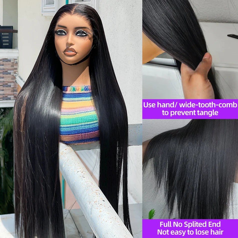 Straight Glueless Wigs Human Hair Bone Straight 13x6 HD Lace Frontal Wig 100% Human Hair Brazilian 5x5 Closure Wig For Women