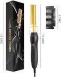 Electric Hot Comb Hair Straightener & Curler – Ceramic Tourmaline Straightening Brush | 120–230°C | Dual Voltage