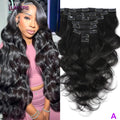 Body Wave Clips In Human Hair Extensions Brazilian 100% Virgin Raw4B 4C Afro Kinky Culy  Hair Clips in 8Pcs/Set For Women 18A