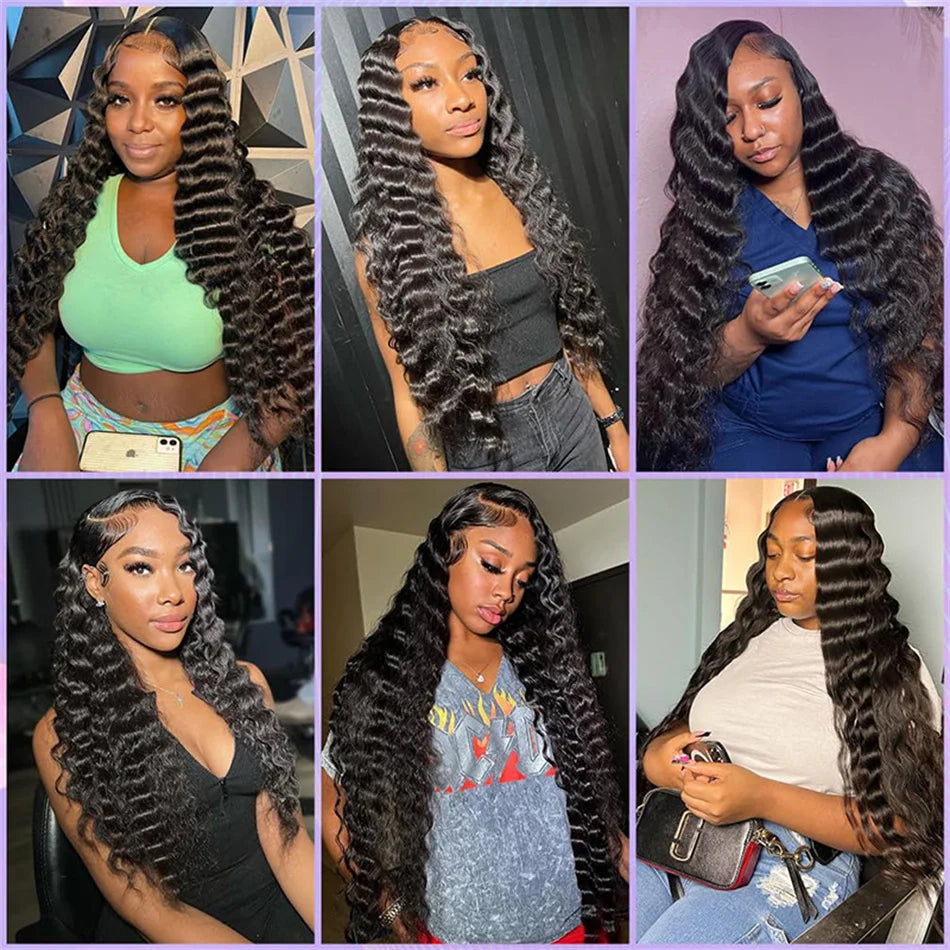 Deep Wave Human Hair Bundles Curly Hair Brazilian Weaving 28 30 Inch Natural Human Hair Remy Loose Deep Wave Hair Bundles
