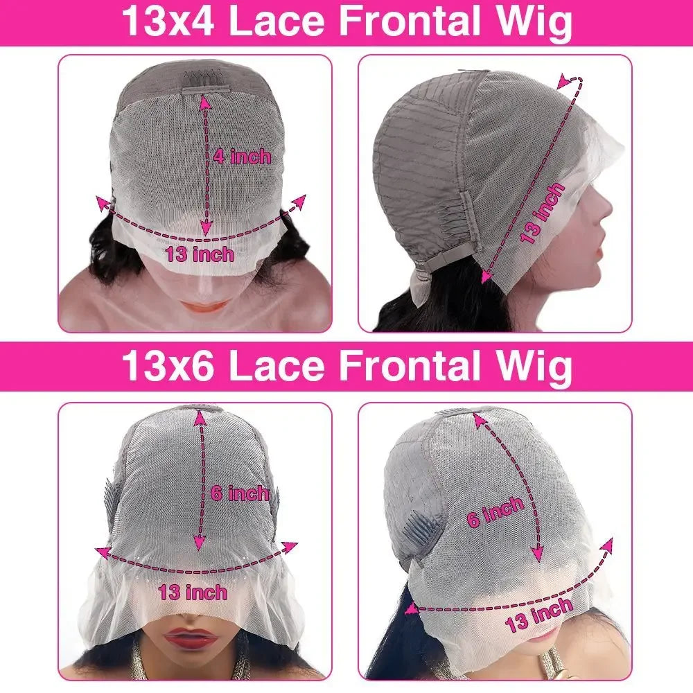 #4 Chocolate Brown Straight 13x6 HD Lace Frontal Wig 13x4 Lace Front 30 36 46 Inches Brazilian Human Hair Wigs For Black Women